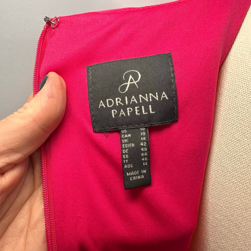 Adrianna Papell NWT pink Women's Sleeveless Draped Sheath Dress size 10 - Picture 7 of 8